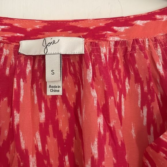 Joie Addie B Silk Blouse Tunic Top size S NWOT Abstract Print Balloon Sleeve - Picture 5 of 7